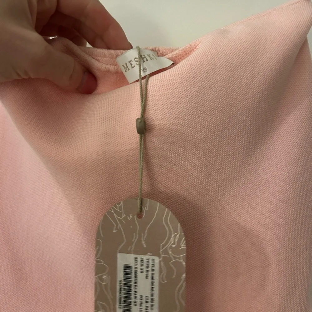 Meshki Pink and White Strapless Dress - Picture 3 of 3